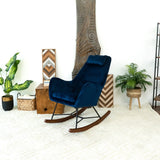 Chelsea Blue Velvet Rocking Chair by Ashcroft Furniture at Eve Furniture