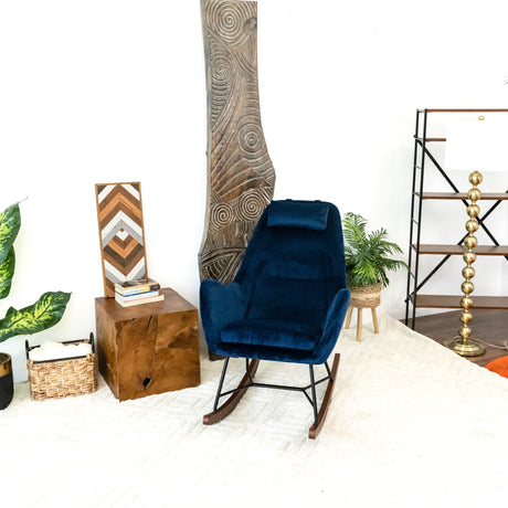 Chelsea Blue Velvet Rocking Chair by Ashcroft Furniture at Eve Furniture