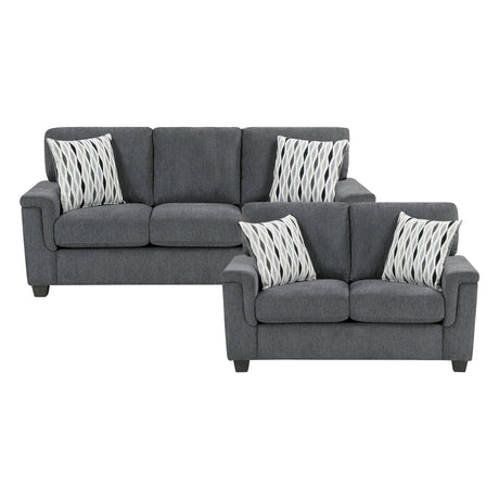 Chelsea Dark Gray 2-Piece Living Room Set by Homelegance at Eve Furniture