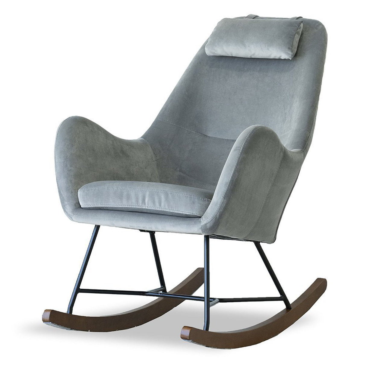 Chelsea Grey Velvet Rocking Chair by Ashcroft Furniture at Eve Furniture