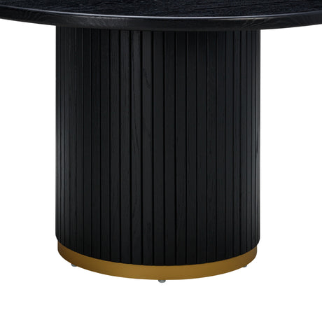 Chelsea Oak Wood 47" Round Dining Table by TOV Furniture at Eve Furniture