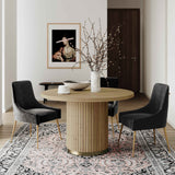 Chelsea Oak Wood 47" Round Dining Table by TOV Furniture at Eve Furniture
