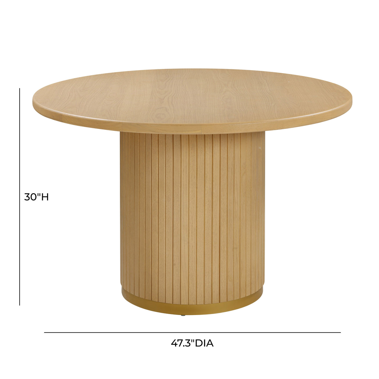 Chelsea Oak Wood 47" Round Dining Table by TOV Furniture at Eve Furniture