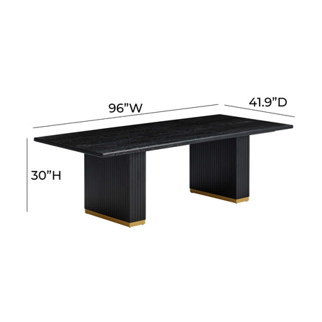 Chelsea Oak Wood 96" Rectangular Dining Table by TOV Furniture at Eve Furniture