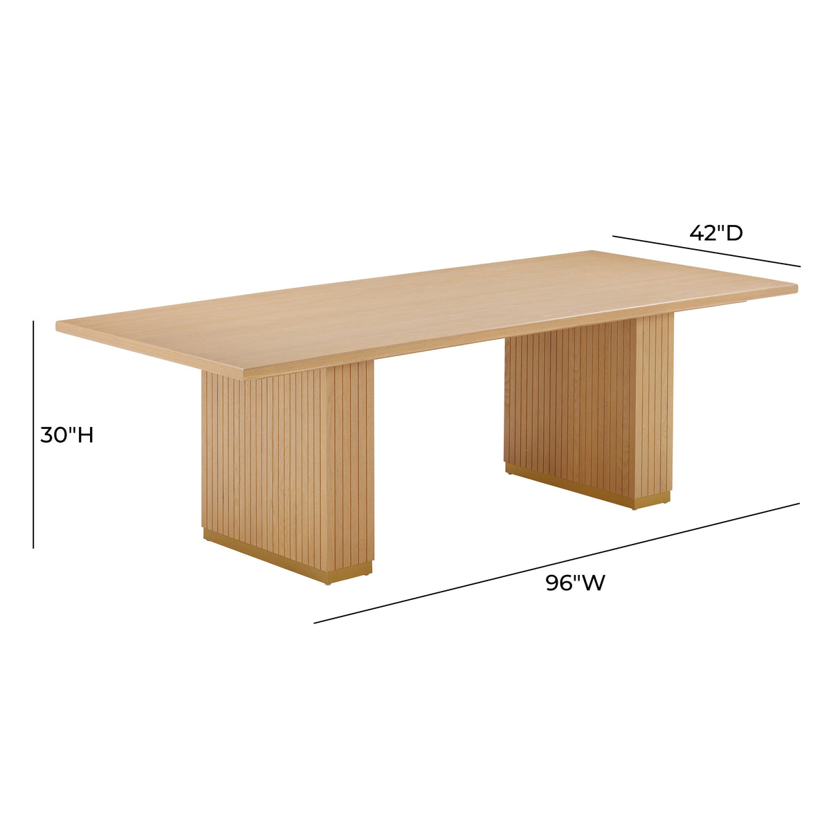 Chelsea Oak Wood 96" Rectangular Dining Table by TOV Furniture at Eve Furniture