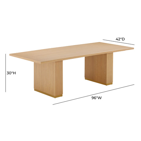 Chelsea Oak Wood 96" Rectangular Dining Table by TOV Furniture at Eve Furniture