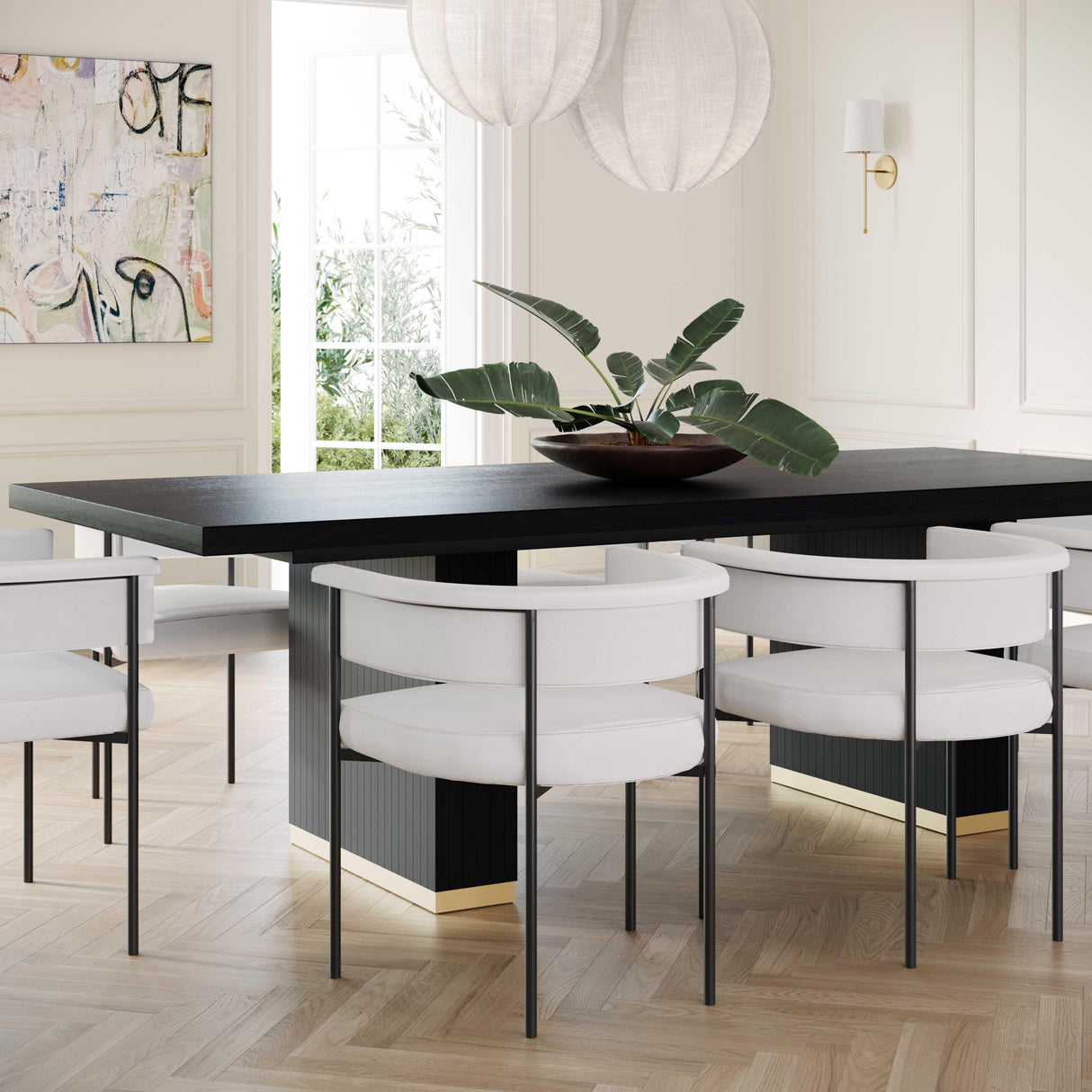 Chelsea Oak Wood 96" Rectangular Dining Table by TOV Furniture at Eve Furniture