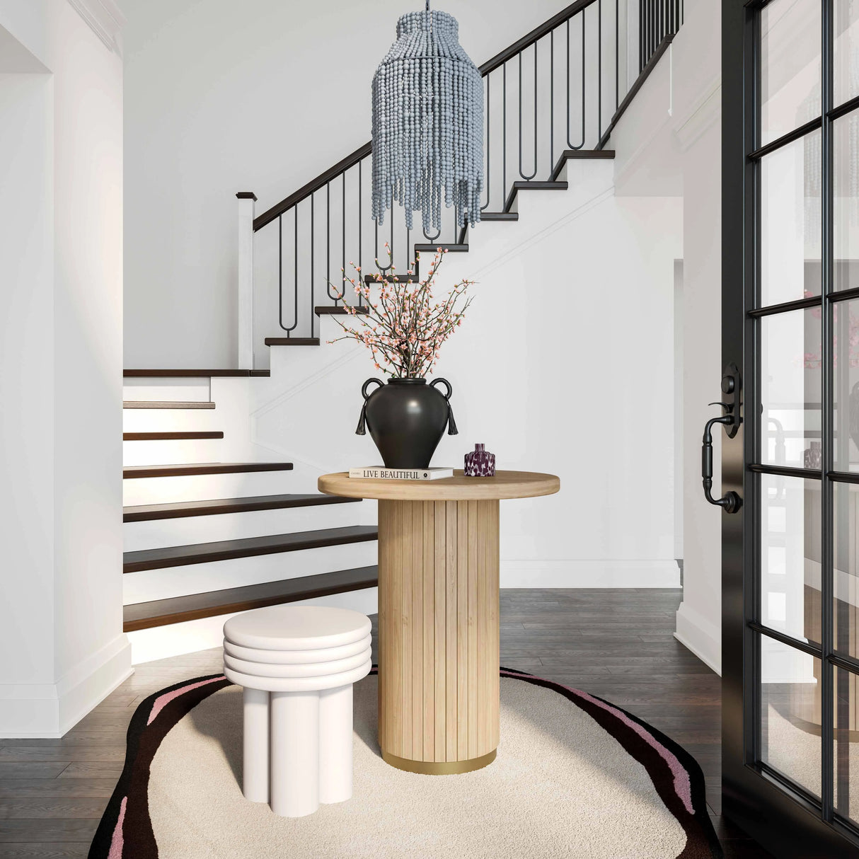 Chelsea Oak Wood Entry Table by TOV Furniture at Eve Furniture