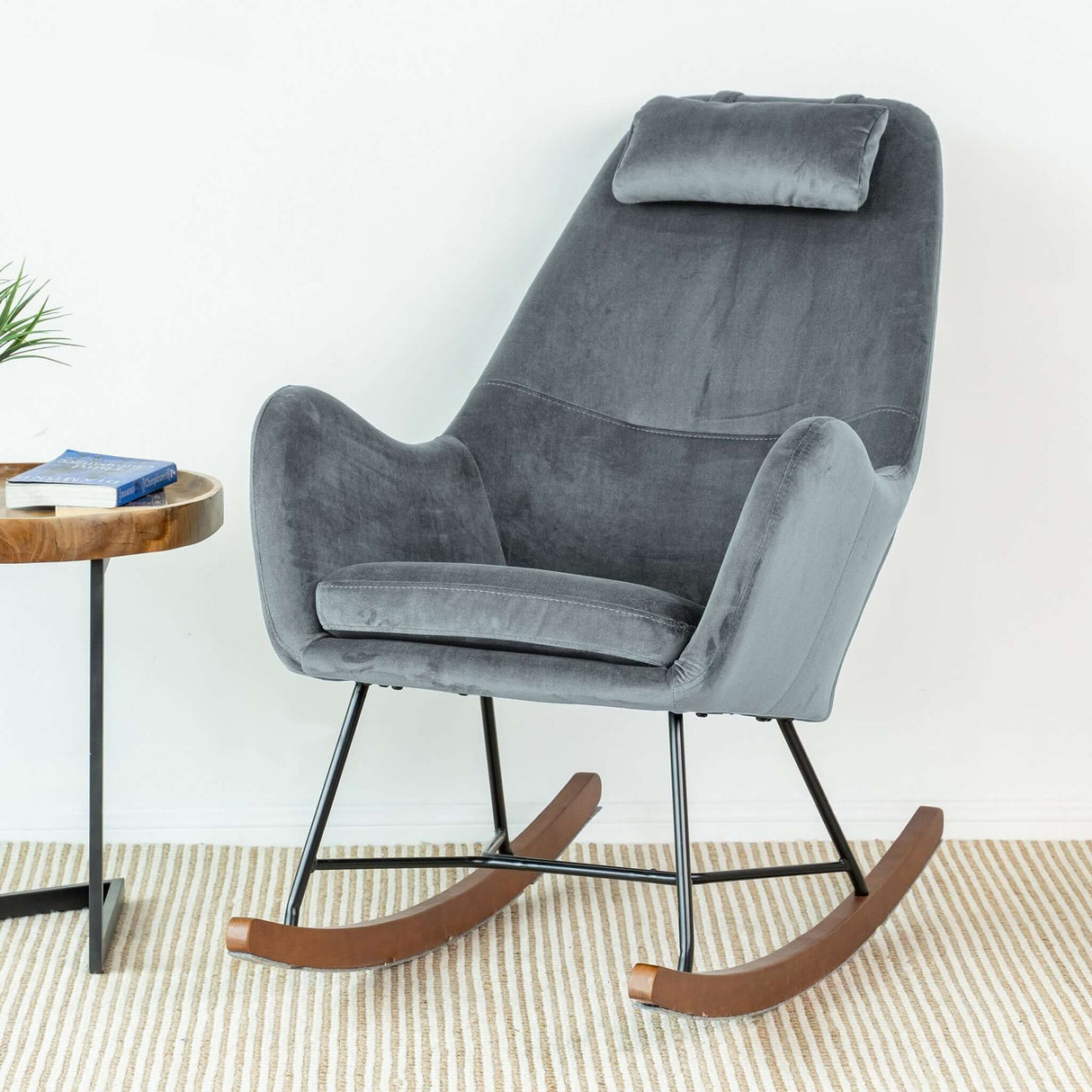 Chelsea Green Velvet Rocking Chair