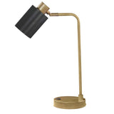 Cherise Antique Brass and Matte Black Adjustable Shade Table Lamp by Coaster at Eve Furniture