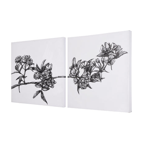 Cherry Blossom I by Mercana Studio a Hand Embellished Textured Canvas by Mercana at Eve Furniture