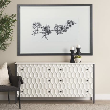 Cherry Blossom I by Mercana Studio a Hand Embellished Textured Framed Art Print Matted under Glass by Mercana at Eve Furniture