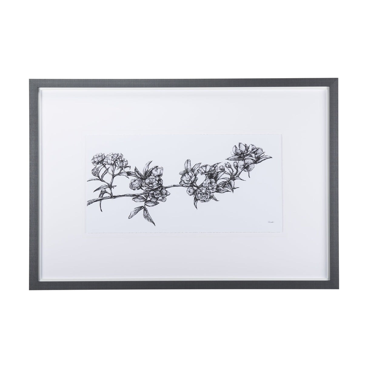 Cherry Blossom I by Mercana Studio a Hand Embellished Textured Framed Art Print Matted under Glass by Mercana at Eve Furniture