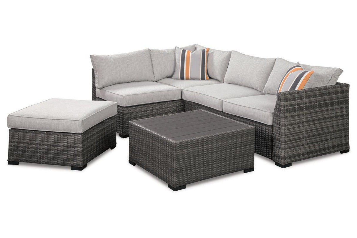 Cherry Point Gray 4-piece Outdoor Sectional Set by Ashley at Eve Furniture
