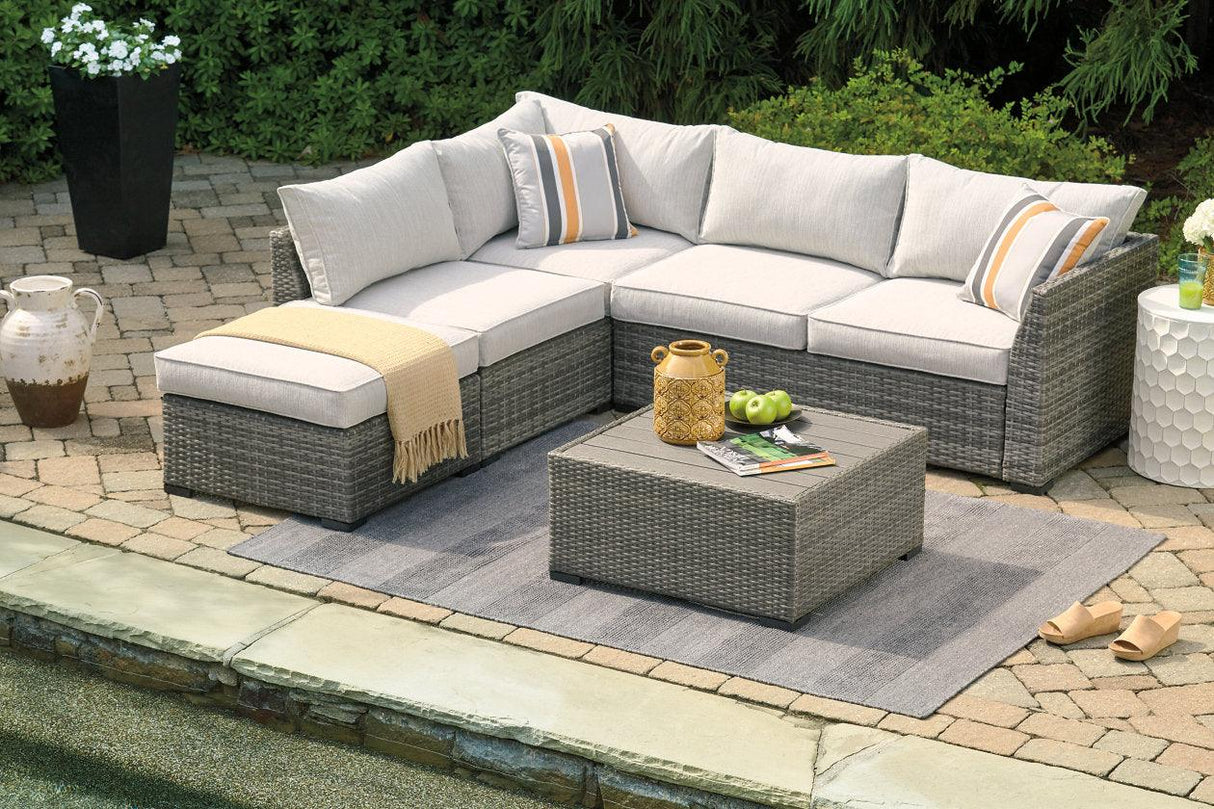 Cherry Point Gray 4-piece Outdoor Sectional Set by Ashley at Eve Furniture