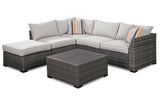 Cherry Point Gray 4-piece Outdoor Sectional Set by Ashley at Eve Furniture