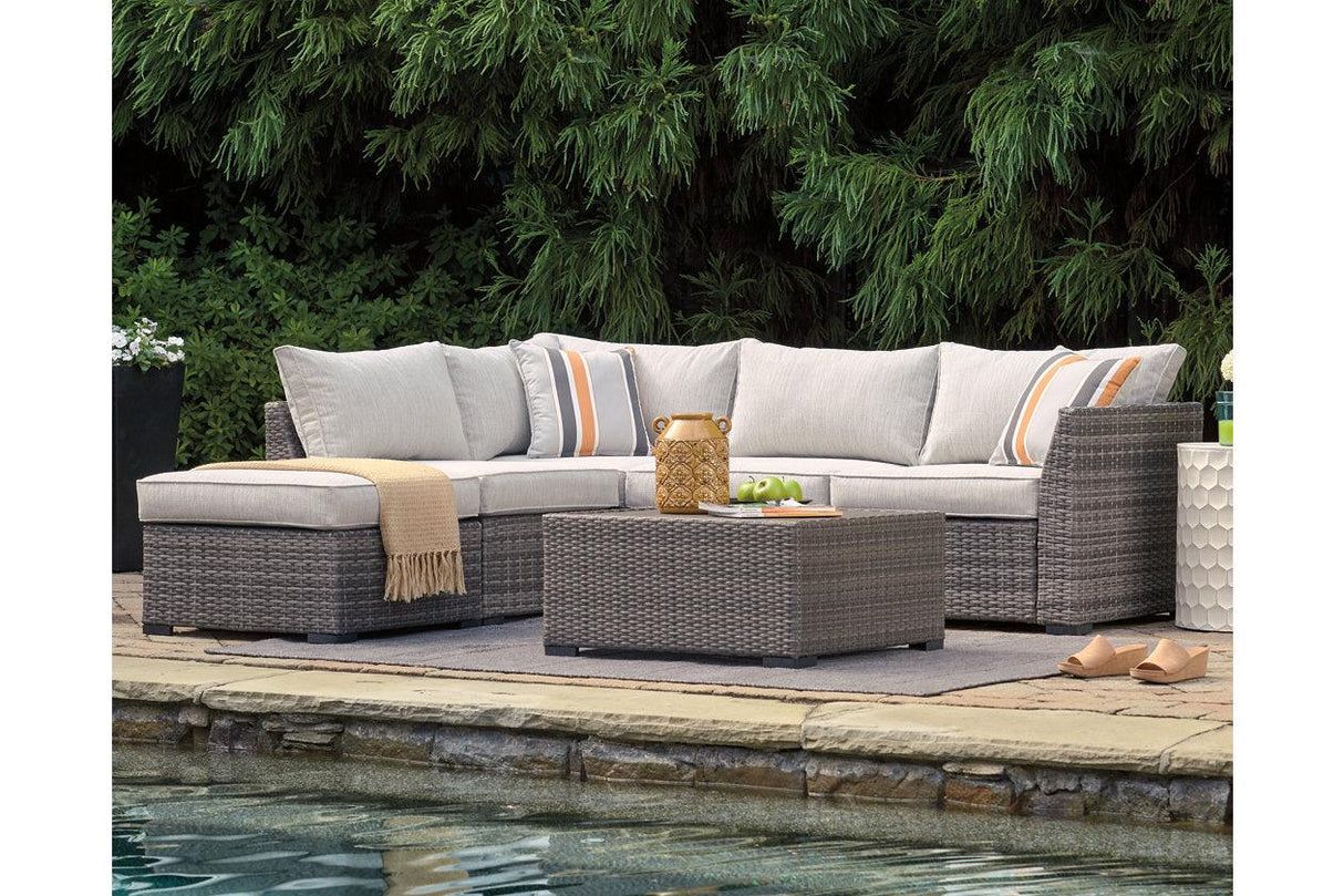 Cherry Point Gray 4-piece Outdoor Sectional Set by Ashley at Eve Furniture