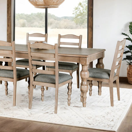 Chesapeake Light White Wash 7-Piece Dining Room Set by Furniture of America at Eve Furniture
