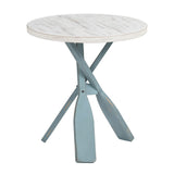 Chesapeake White/Blue Accent Table by Crestview at Eve Furniture
