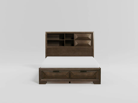 Chesky Warm Espresso California King Bookcase Storage Platform Bed by Homelegance at Eve Furniture
