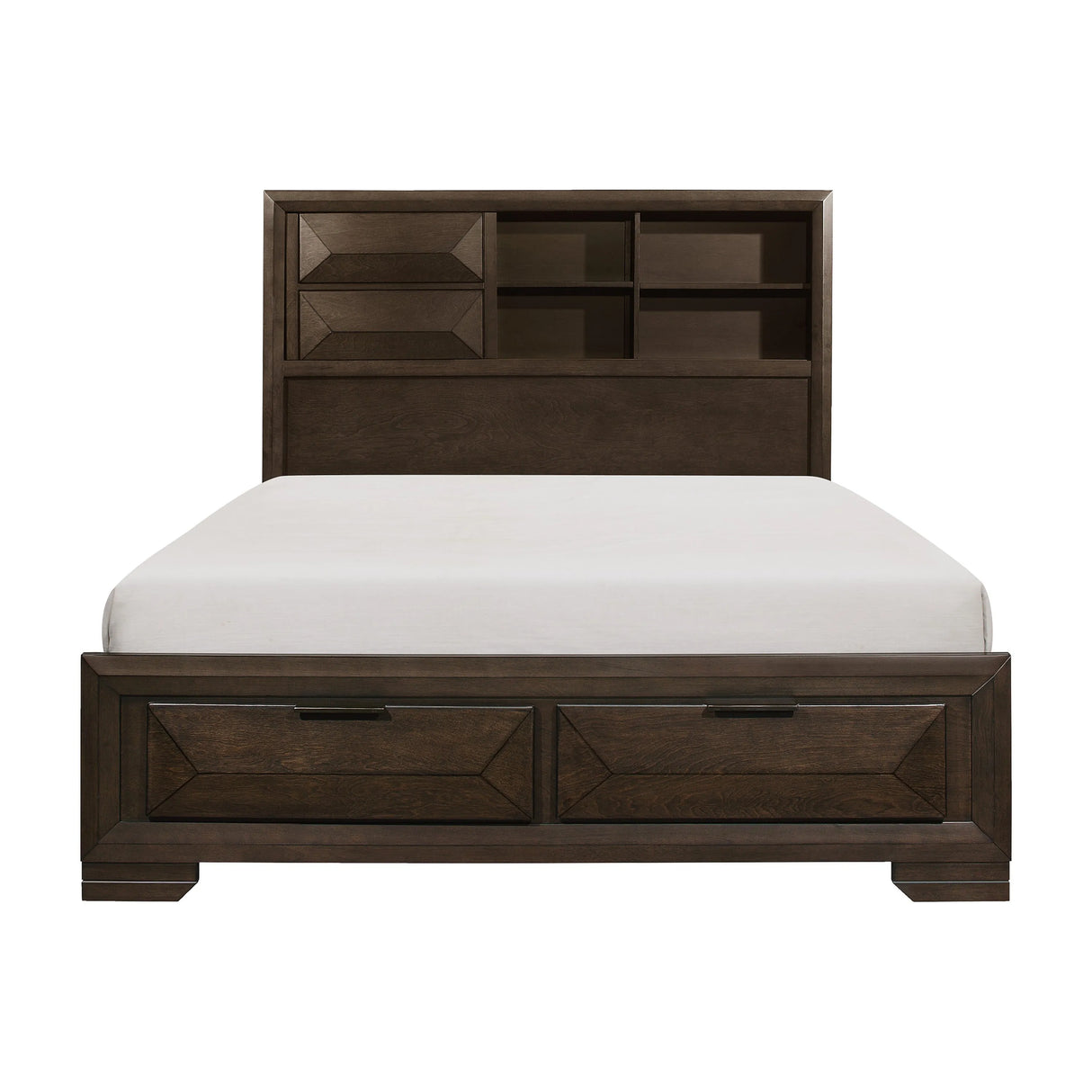 Chesky Warm Espresso King Bookcase Storage Platform Bed by Homelegance at Eve Furniture