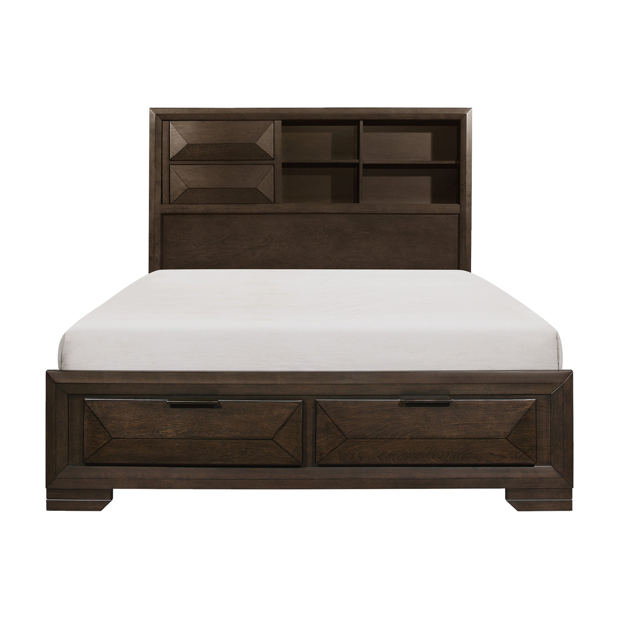 Chesky Warm Espresso Queen Bookcase Storage Platform Bed by Homelegance at Eve Furniture