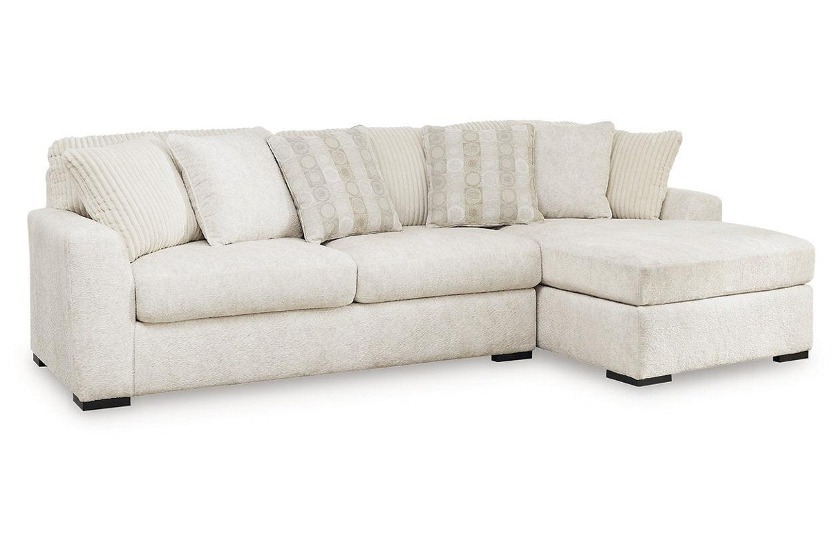Chessington Ivory 2-Piece Right Arm Facing (RAF) Chaise Sectional by Ashley at Eve Furniture