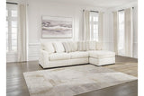 Chessington Ivory 2-Piece Right Arm Facing (RAF) Chaise Sectional by Ashley at Eve Furniture