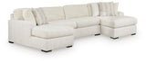 Chessington Ivory 3-Piece Sectional with Double Chaise by Ashley at Eve Furniture
