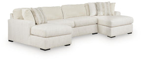 Chessington Ivory 3-Piece Sectional with Double Chaise by Ashley at Eve Furniture
