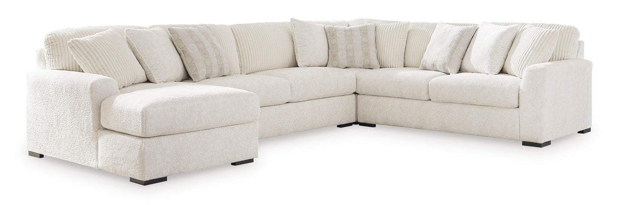 Chessington Ivory 4-Piece Left Arm Facing (LAF) Chaise Sectional by Ashley at Eve Furniture