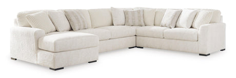 Chessington Ivory 4-Piece Left Arm Facing (LAF) Chaise Sectional by Ashley at Eve Furniture