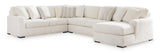 Chessington Ivory 4-Piece Right Arm Facing (RAF) Chaise Sectional by Ashley at Eve Furniture