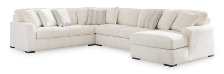 Chessington Ivory 4-Piece Right Arm Facing (RAF) Chaise Sectional by Ashley at Eve Furniture