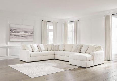 Chessington Ivory 4-Piece Right Arm Facing (RAF) Chaise Sectional by Ashley at Eve Furniture