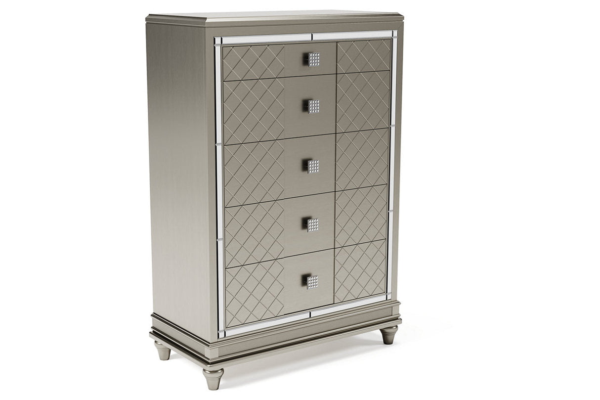 Chevanna Platinum Chest of Drawers by Ashley at Eve Furniture