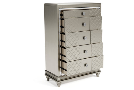 Chevanna Platinum Chest of Drawers by Ashley at Eve Furniture