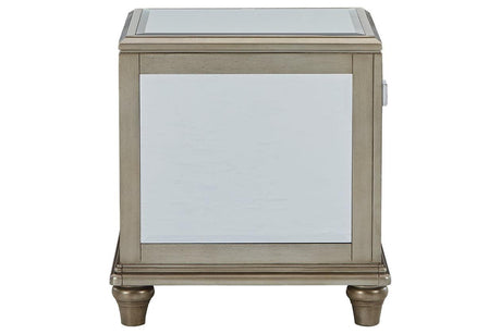 Chevanna Platinum End Table by Ashley at Eve Furniture