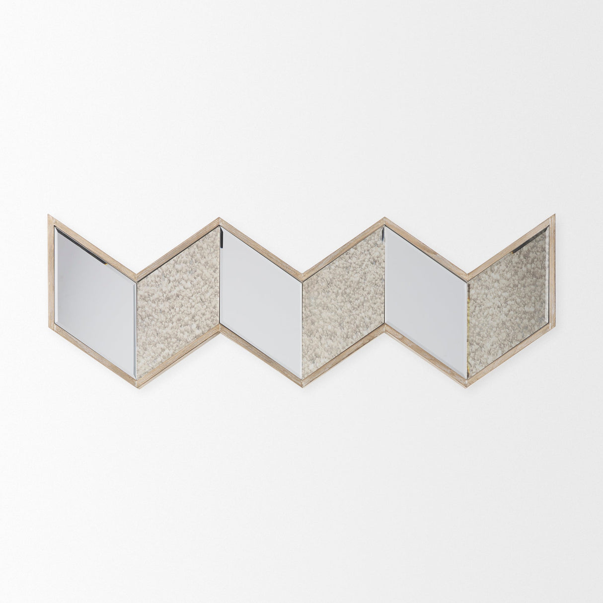Cheveronna Light Brown Wood Frame Mirror by Mercana at Eve Furniture