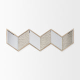 Cheveronna Light Brown Wood Frame Mirror by Mercana at Eve Furniture