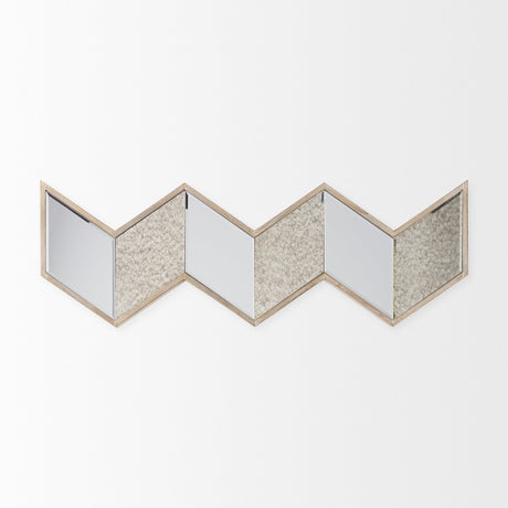 Cheveronna Light Brown Wood Frame Mirror by Mercana at Eve Furniture