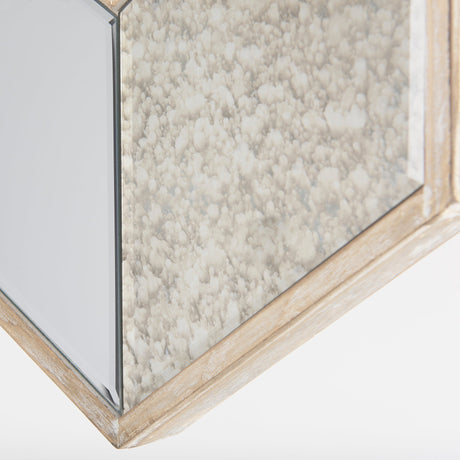 Cheveronna Light Brown Wood Frame Mirror by Mercana at Eve Furniture