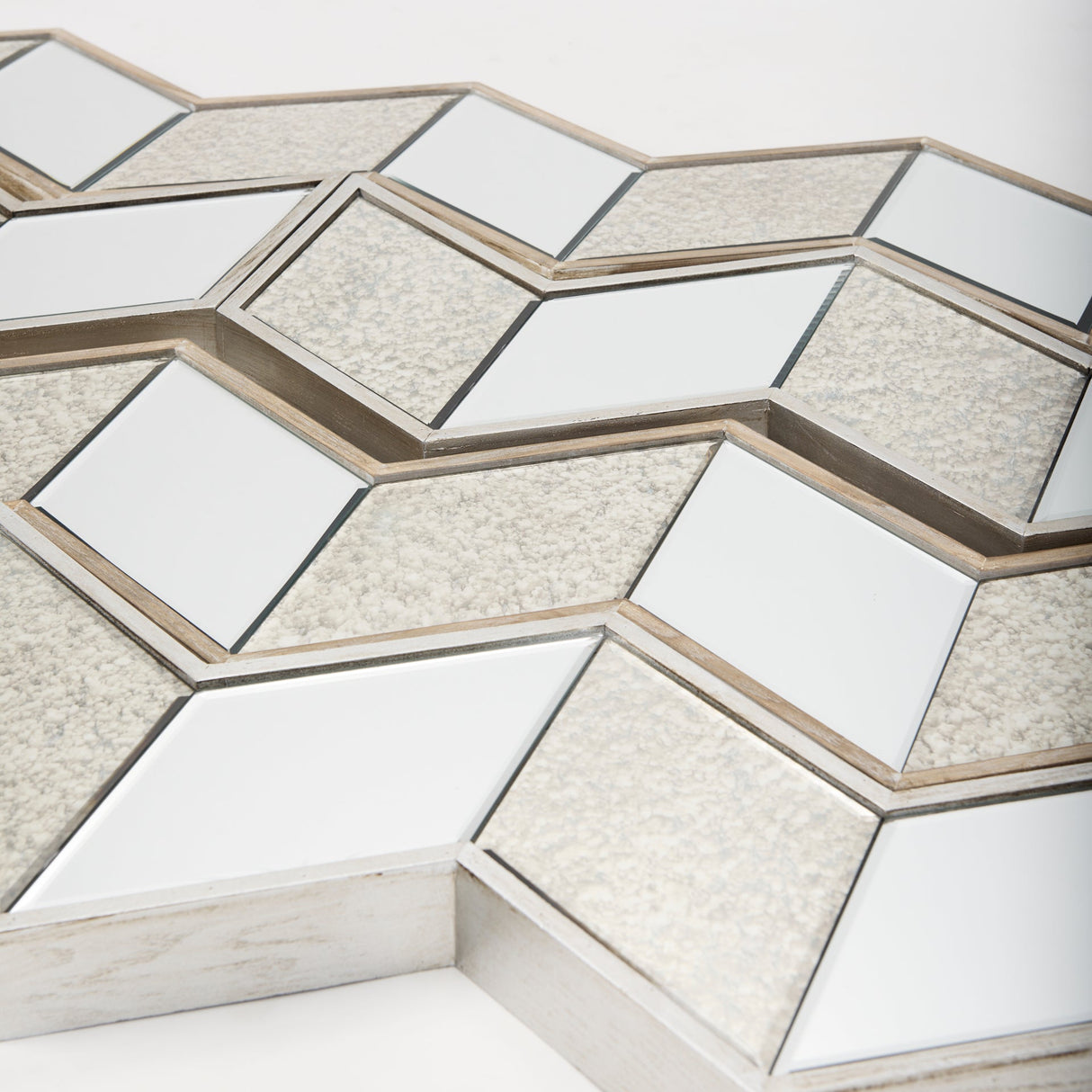 Cheveronna Light Brown Wood Frame Mirror by Mercana at Eve Furniture