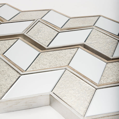 Cheveronna Light Brown Wood Frame Mirror by Mercana at Eve Furniture