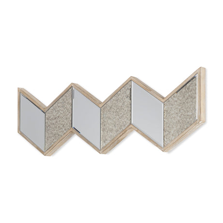 Cheveronna Light Brown Wood Frame Mirror by Mercana at Eve Furniture