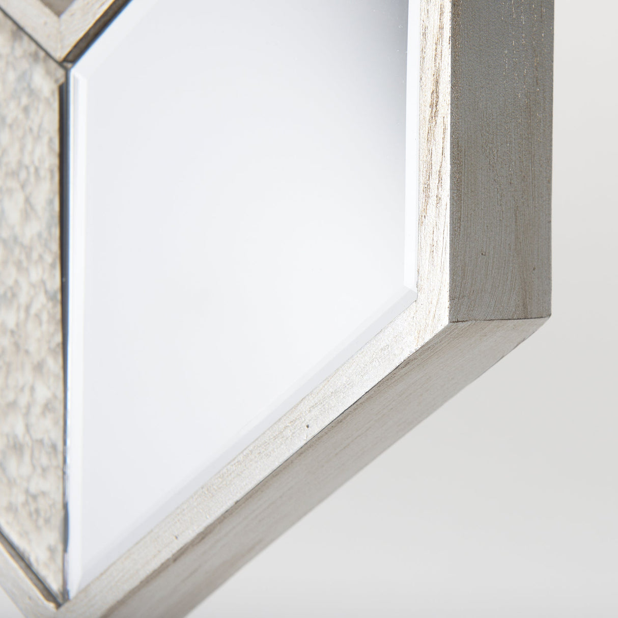 Cheveronna Silver W/Antiquing Wood Frame Mirror by Mercana at Eve Furniture