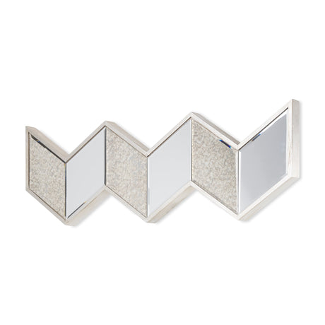 Cheveronna Silver W/Antiquing Wood Frame Mirror by Mercana at Eve Furniture