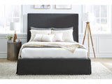 Cheviot California King Upholstered Skirted Storage Panel Bed in Iron by Modus Furniture at Eve Furniture