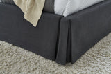 Cheviot Full Upholstered Skirted Storage Panel Bed in Iron by Modus Furniture at Eve Furniture