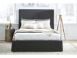 Cheviot Queen Upholstered Skirted Storage Panel Bed in Iron by Modus Furniture at Eve Furniture